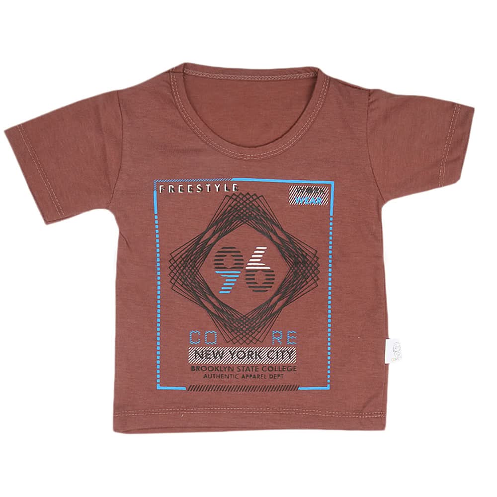 Boys Half Sleeves T-Shirt  14-24 - Brown, Kids, Boys T-Shirts, Chase Value, Chase Value