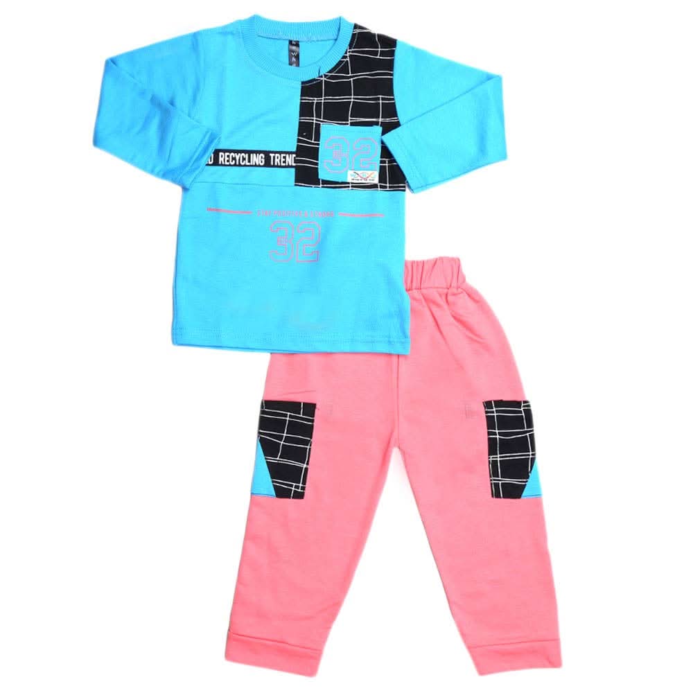 Boys Full Sleeves 2 Pcs Suit - Blue, Kids, Boys Sets And Suits, Chase Value, Chase Value