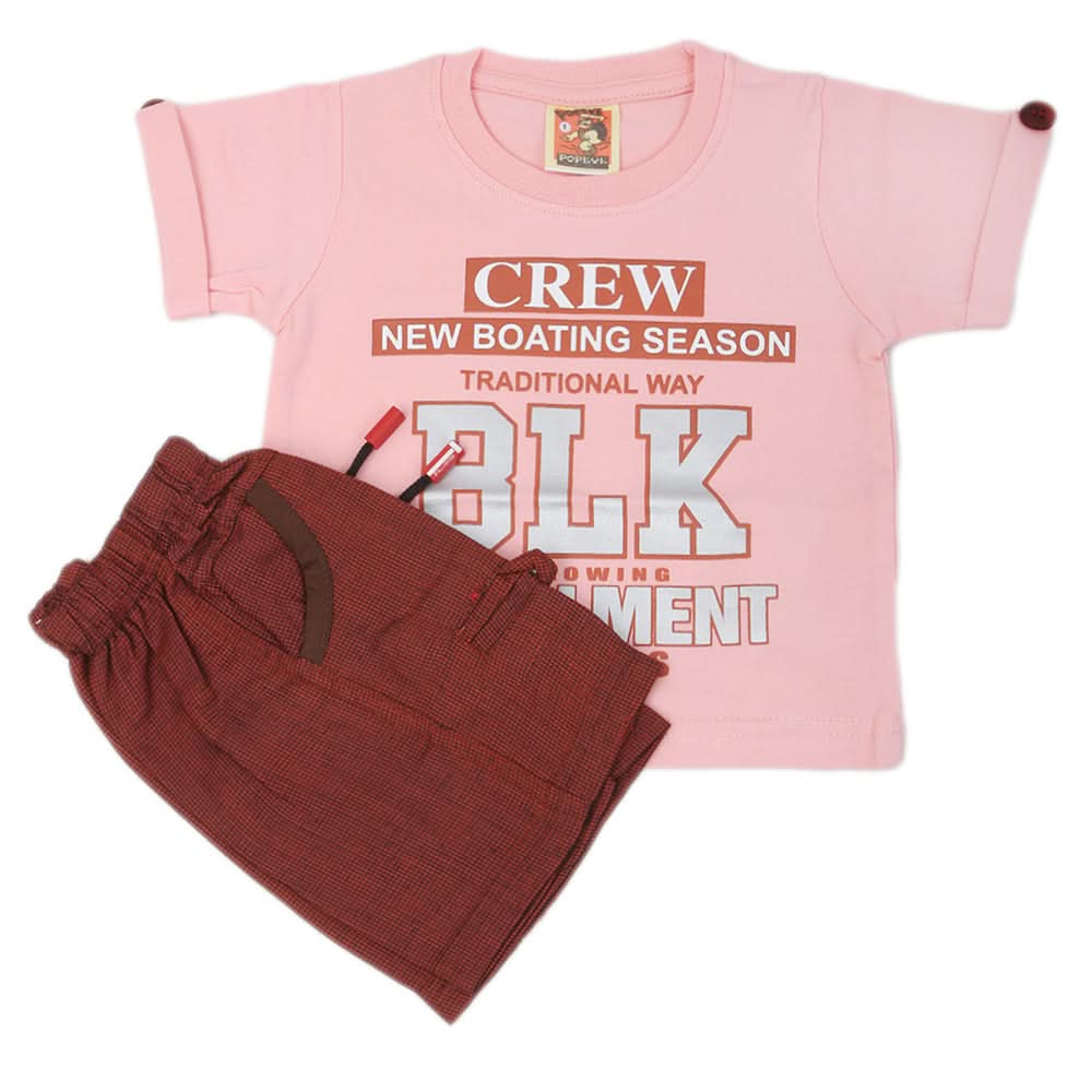 Newborn Boys Half Sleeves Suit - Pink, Kids, NB Boys Sets And Suits, Chase Value, Chase Value