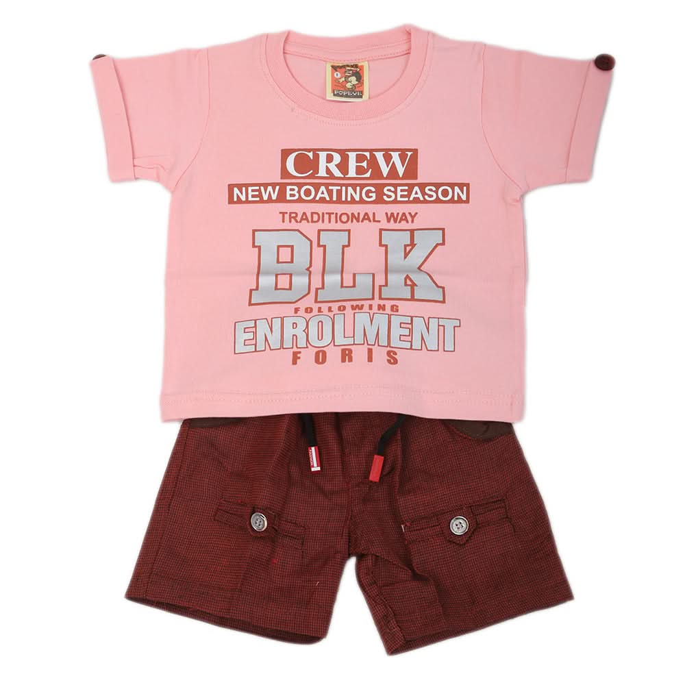 Newborn Boys Half Sleeves Suit - Pink, Kids, NB Boys Sets And Suits, Chase Value, Chase Value