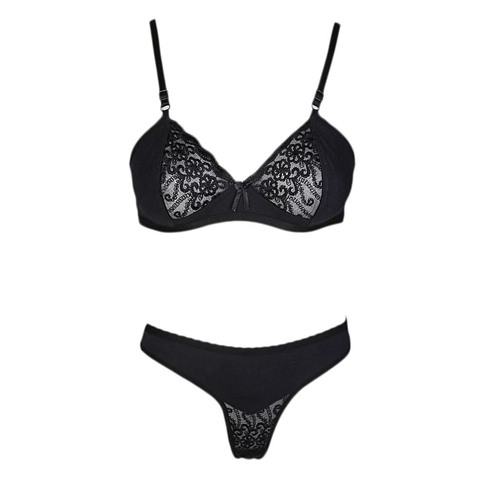 Women's Panty & Bra Set - Black, Women, Bra And Panty Sets, Chase Value, Chase Value