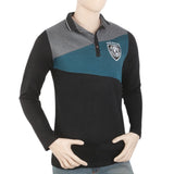 Men's Full Sleeves Fancy Polo T-Shirt - Grey, Men, T-Shirts And Polos, Chase Value, Chase Value