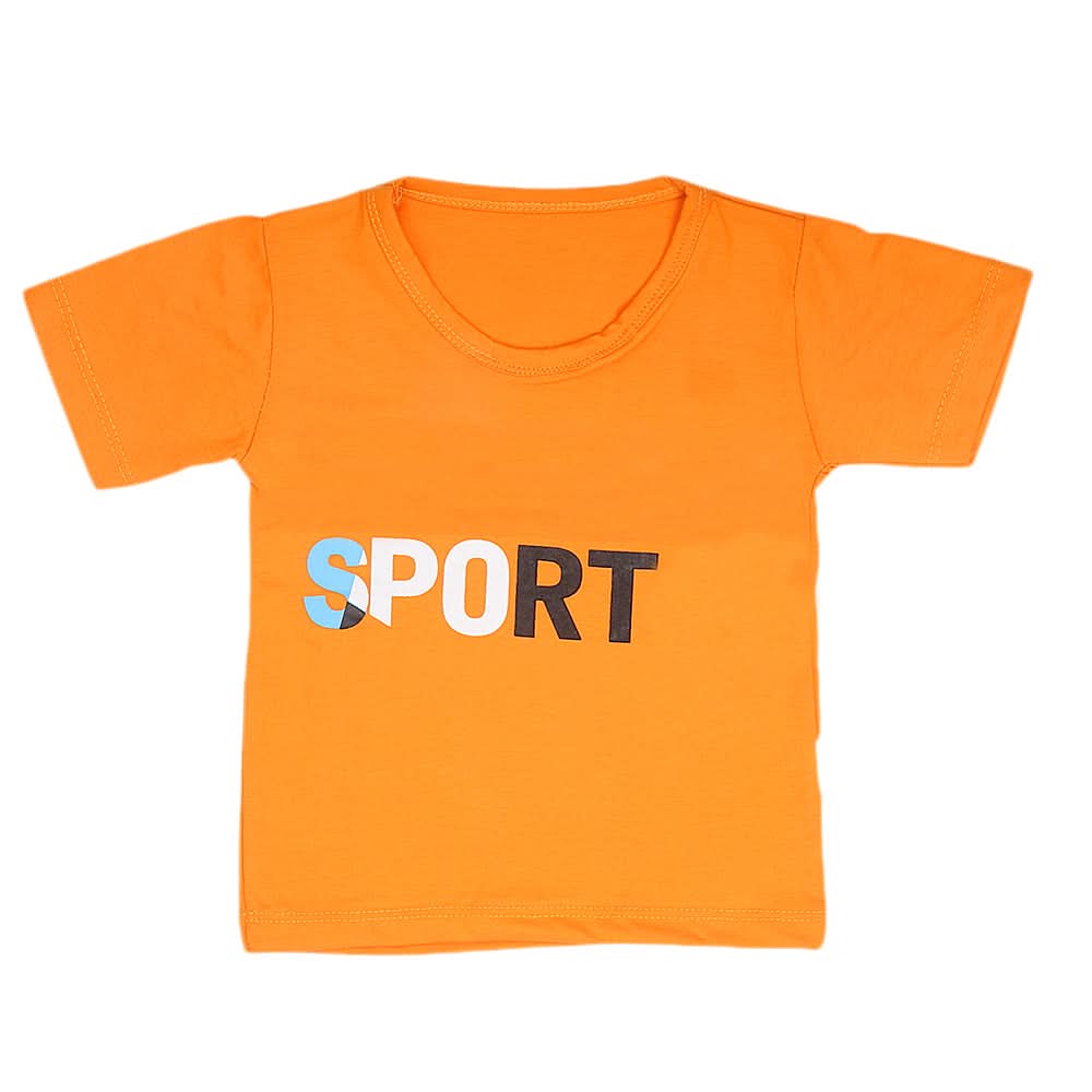Boys Half Sleeves T-Shirt  14-24 - Orange, Kids, Boys T-Shirts, Chase Value, Chase Value