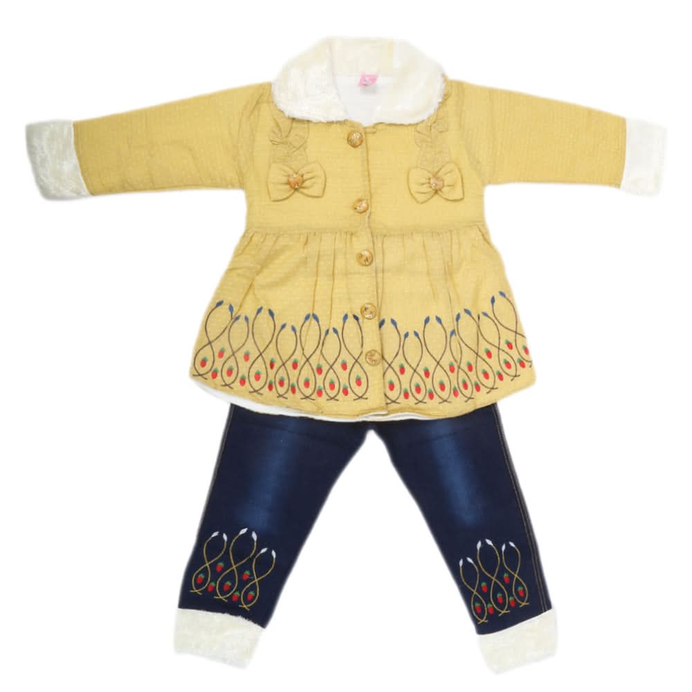 Girls Full Sleeves Pant Suit - Yellow, Kids, Girls Sets And Suits, Chase Value, Chase Value