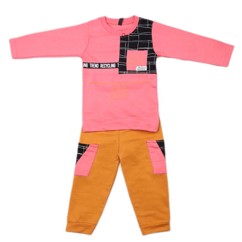 Boys Full Sleeves 2 Pcs Suit - Pink, Kids, Boys Sets And Suits, Chase Value, Chase Value