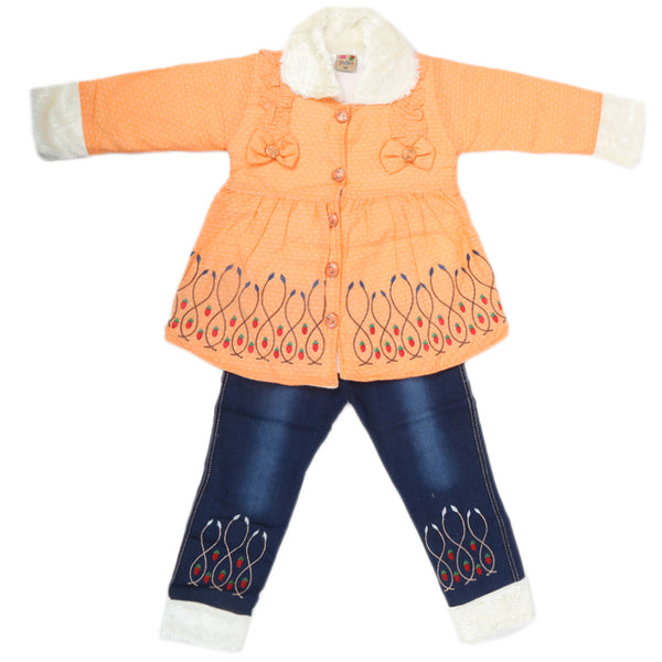 Girls Full Sleeves Pant Suit - Peach, Kids, Girls Sets And Suits, Chase Value, Chase Value