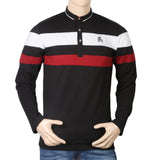 Men's Full Sleeves Sherwani Collor T-Shirt - Black, Men, T-Shirts And Polos, Chase Value, Chase Value