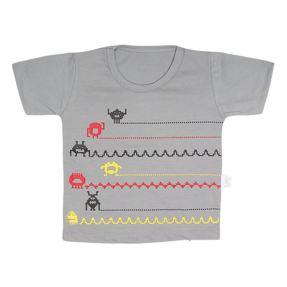 Boys Half Sleeves T-Shirt  14-24 - Light Grey, Kids, Boys T-Shirts, Chase Value, Chase Value