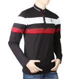 Men's Full Sleeves Sherwani Collor T-Shirt - Black, Men, T-Shirts And Polos, Chase Value, Chase Value