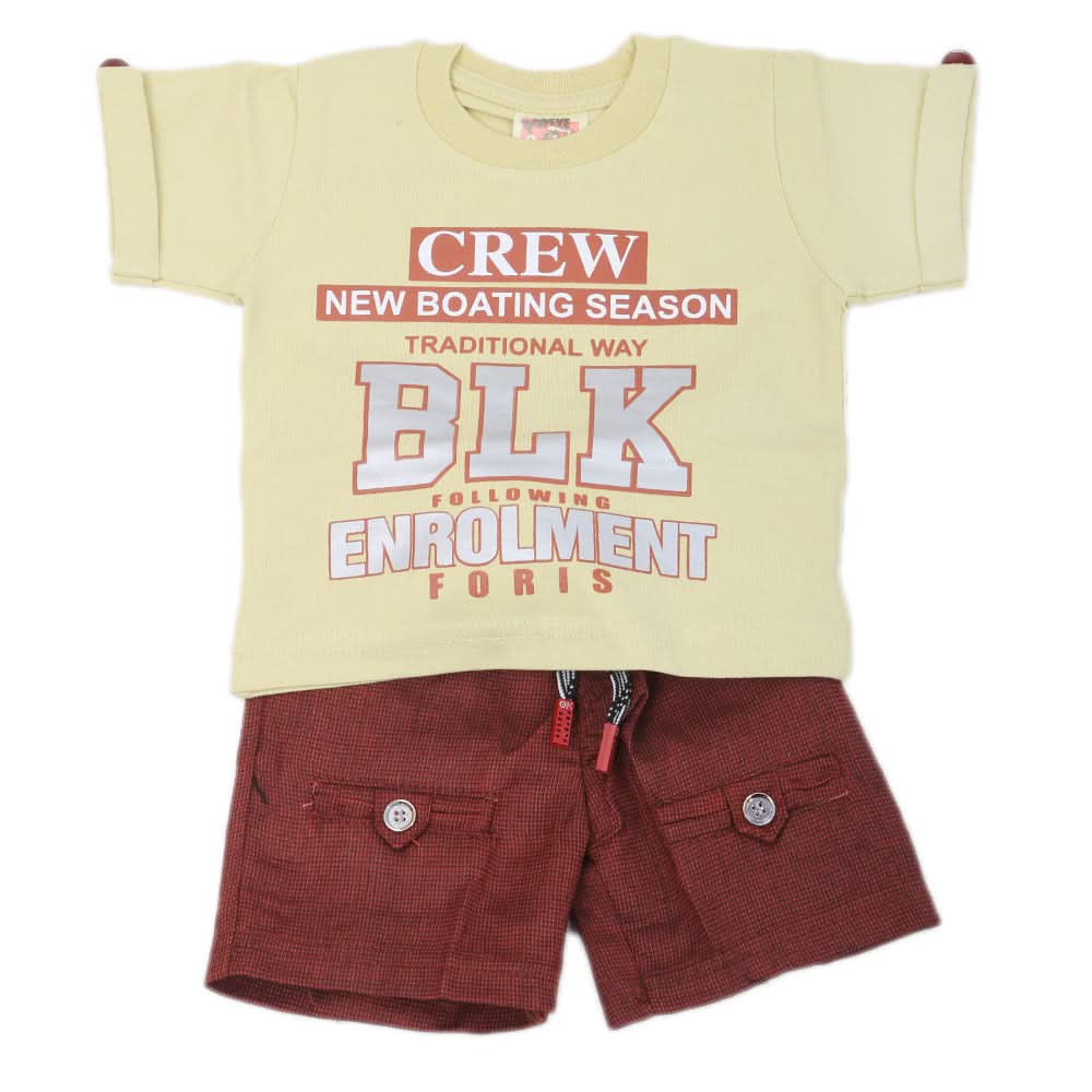 Newborn Boys Half Sleeves Suit - Yellow, Kids, NB Boys Sets And Suits, Chase Value, Chase Value