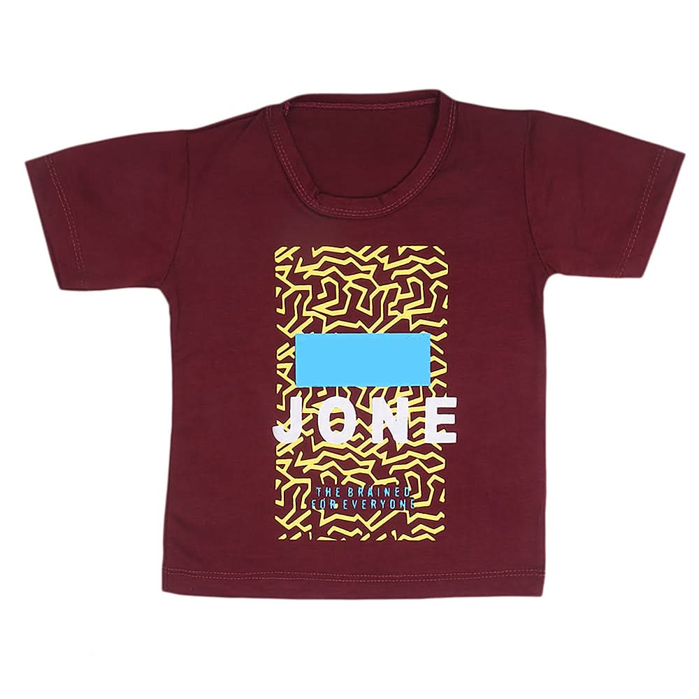 Boys Half Sleeves T-Shirt  14-24 - Maroon, Kids, Boys T-Shirts, Chase Value, Chase Value