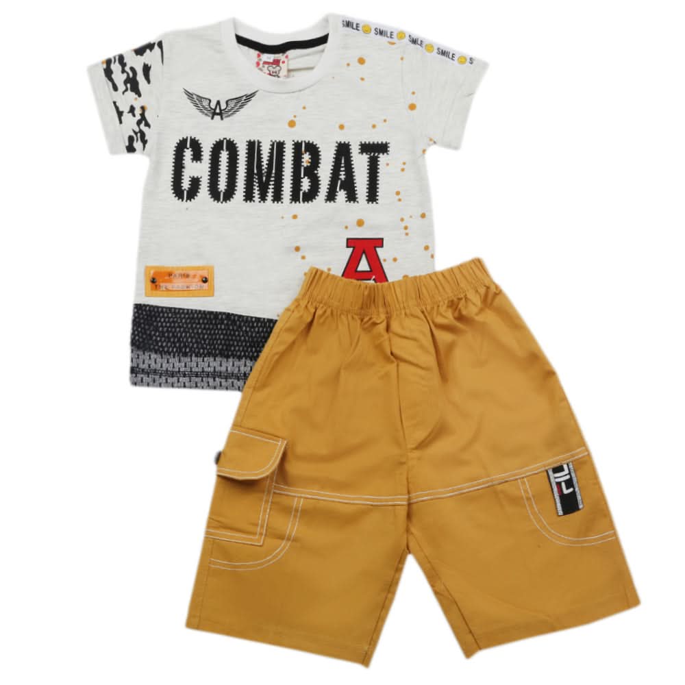 Boys Short Suit - Mustard, Kids, Boys Sets And Suits, Chase Value, Chase Value