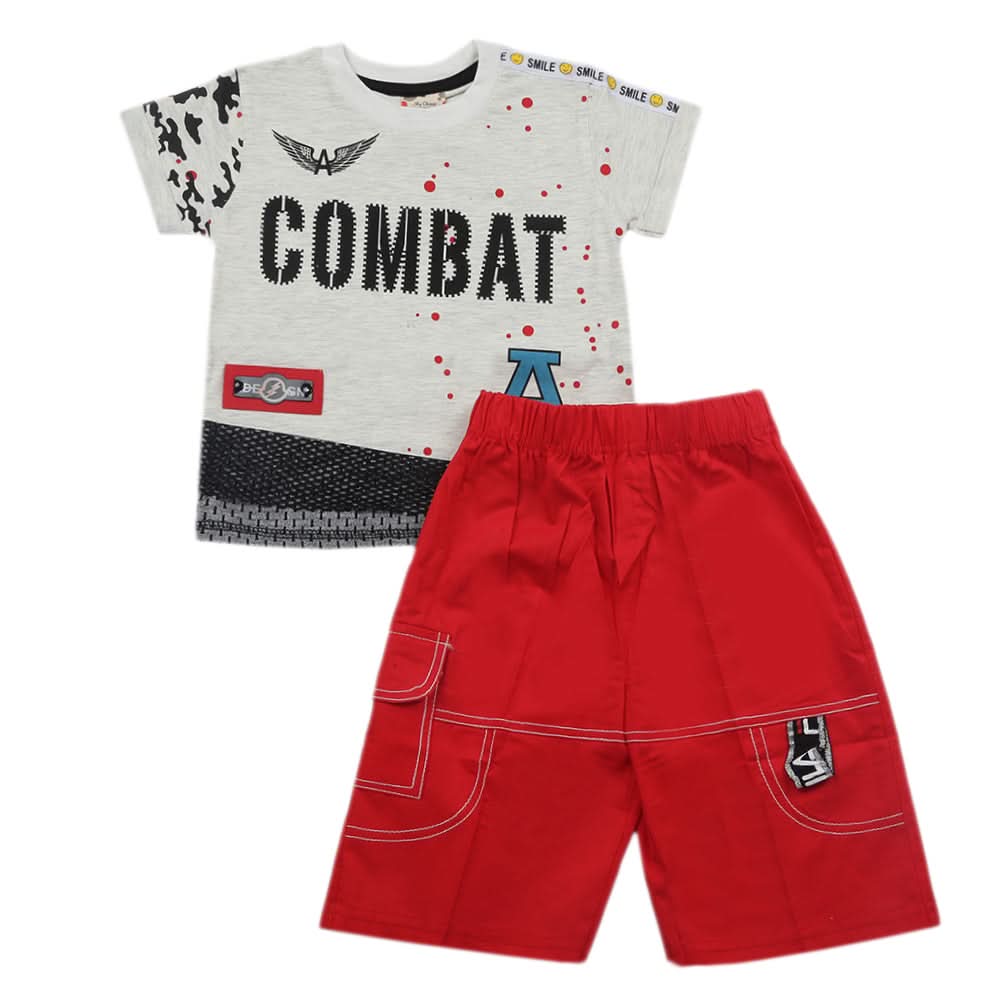 Boys Short Suit - Red, Kids, Boys Sets And Suits, Chase Value, Chase Value