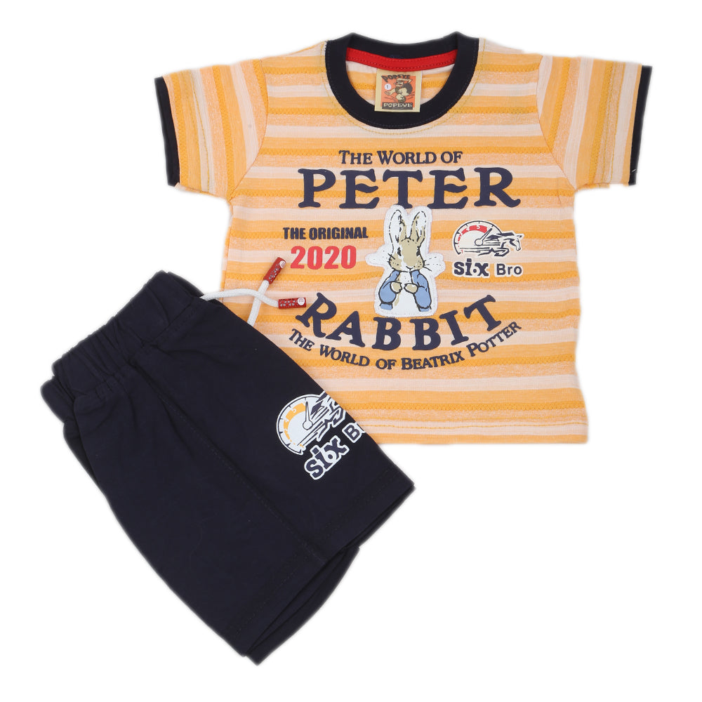 Newborn Boys Half Sleeves Suit - Yellow, Kids, Newborn Boys Sets And Suits, Chase Value, Chase Value