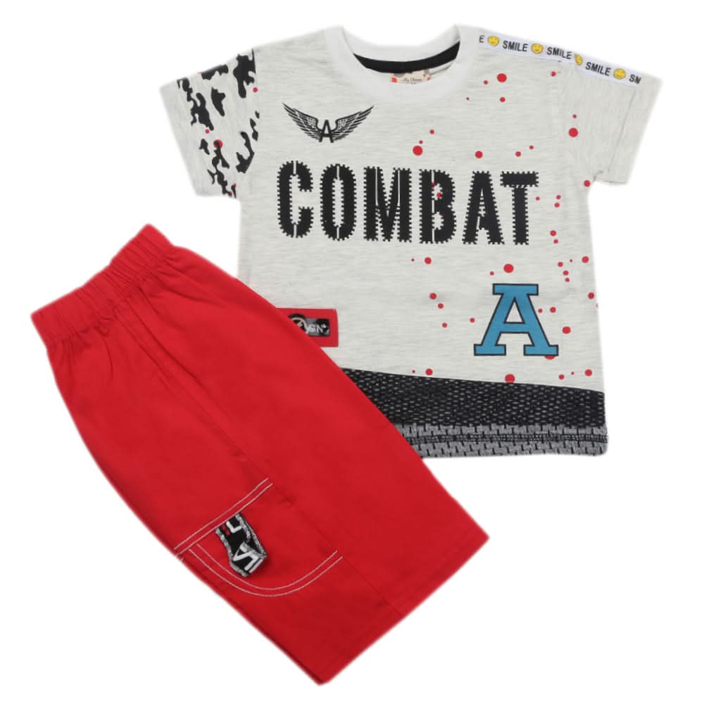 Boys Short Suit - Red, Kids, Boys Sets And Suits, Chase Value, Chase Value