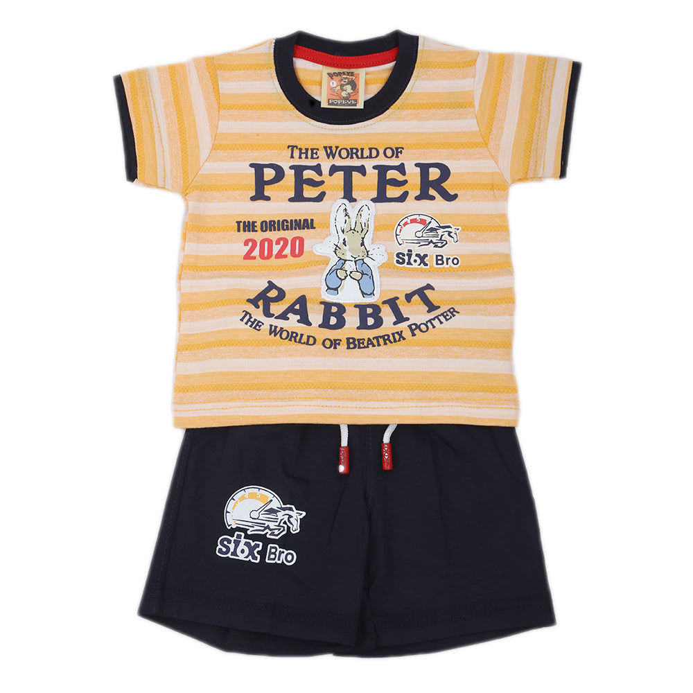 Newborn Boys Half Sleeves Suit - Yellow, Kids, Newborn Boys Sets And Suits, Chase Value, Chase Value