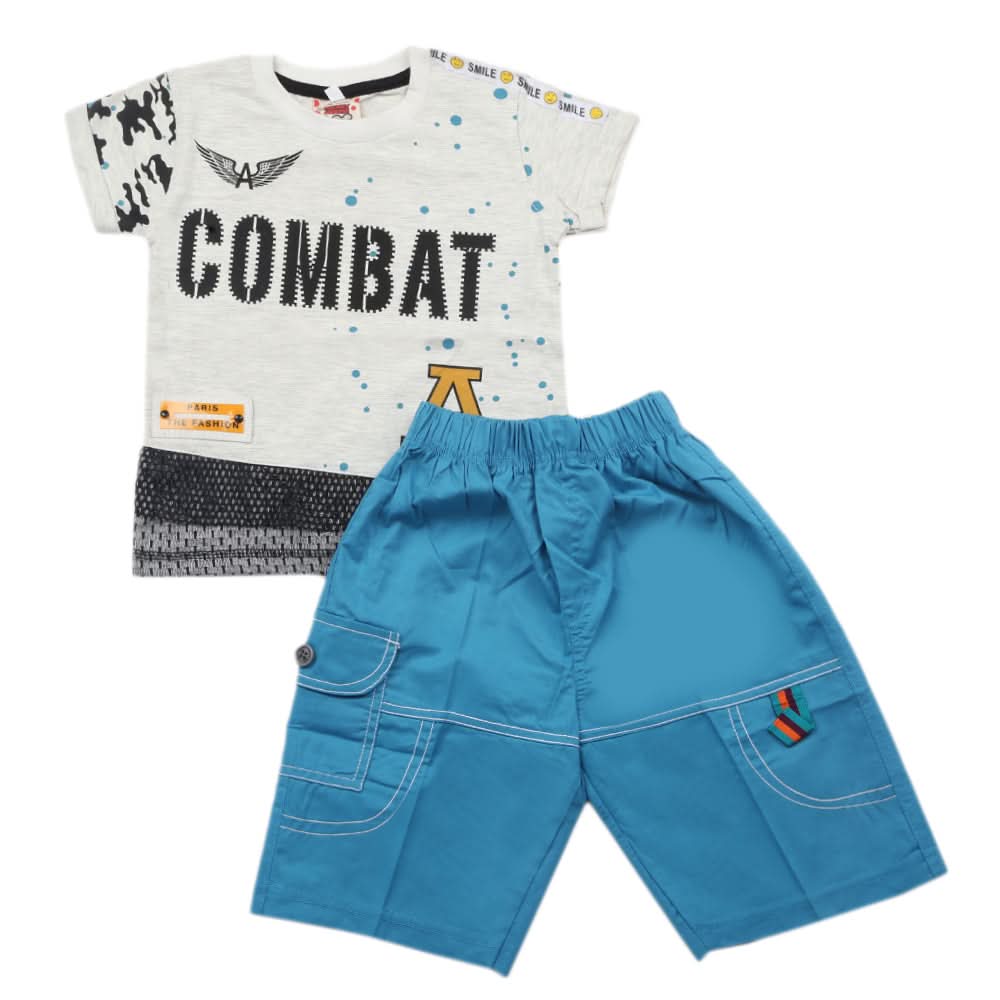 Boys Short Suit - Blue, Kids, Boys Sets And Suits, Chase Value, Chase Value