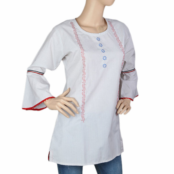 Women's Embroidered Western Top - Grey, Women, T-Shirts And Tops, Chase Value, Chase Value