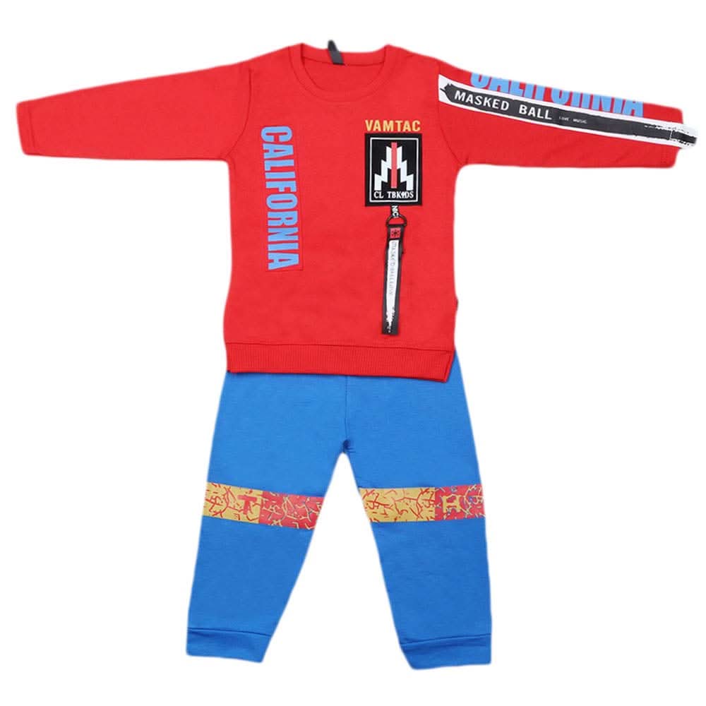 Boys Full Sleeves 2 Pcs Suit - Red, Kids, Boys Sets And Suits, Chase Value, Chase Value