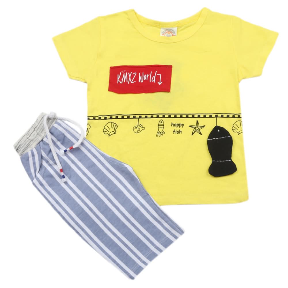Boys Short Suit - Yellow, Kids, Boys Sets And Suits, Chase Value, Chase Value