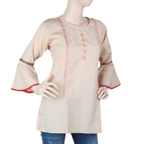 Women's Embroidered Western Top - Fawn, Women, T-Shirts And Tops, Chase Value, Chase Value