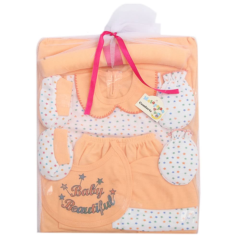 Newborn Gift Set 8 Pcs - Orange, Baby Care, Chase Value, Chase Value