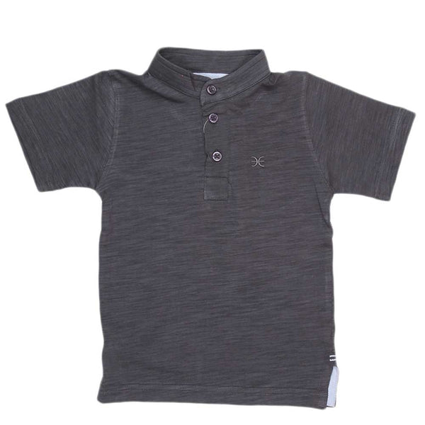 Boys Eminent Sherwani Collar T-Shirt - Grey, Kids, Boys T-Shirts, Chase Value, Chase Value