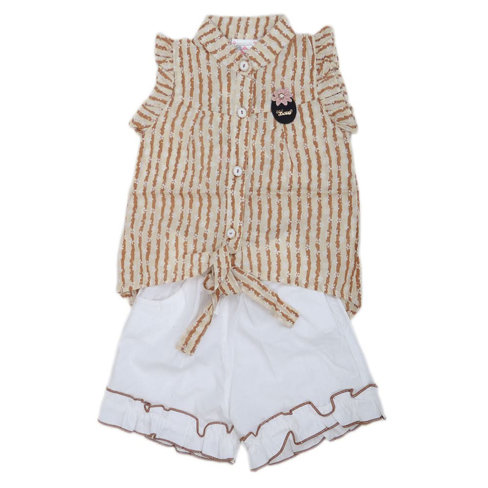 Newborn Girls Half Sleeves Skirt Suit - Yellow, Kids, Newborn Girls Sets And Suits, Chase Value, Chase Value