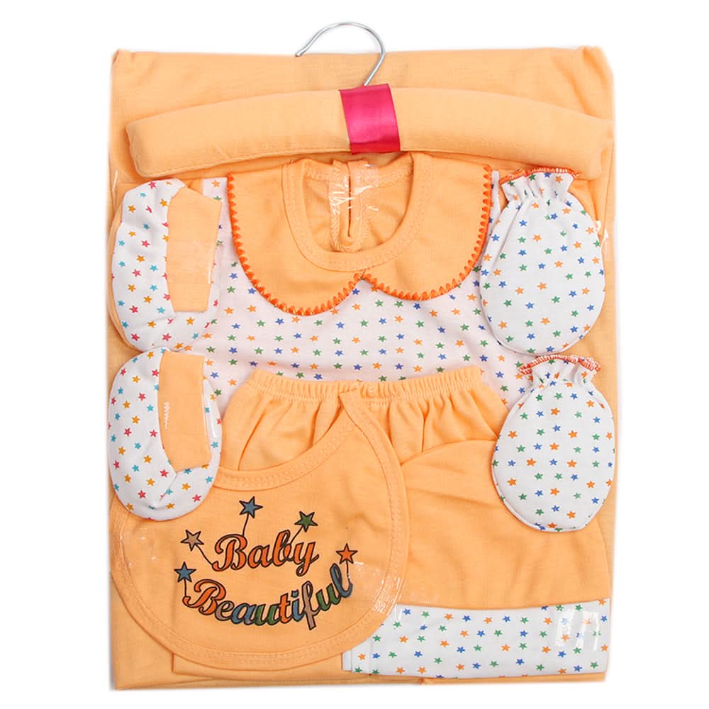 Newborn Gift Set 8 Pcs - Orange, Baby Care, Chase Value, Chase Value