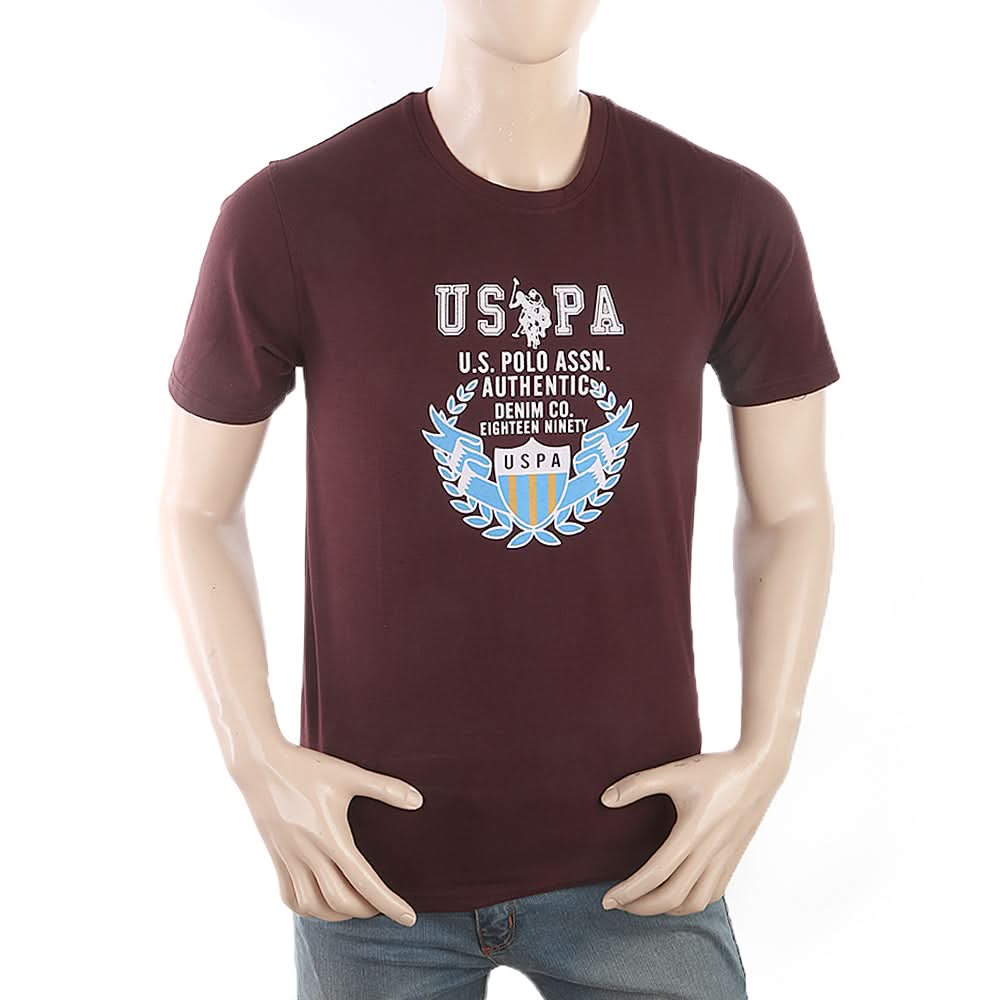 Men's Half Sleeves Printed T-Shirt - Maroon, Men, T-Shirts And Polos, Chase Value, Chase Value