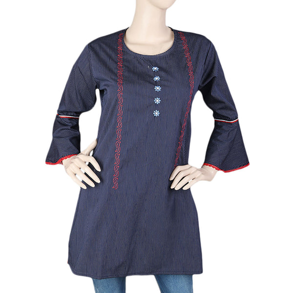 Women's Embroidered Western Top - Dark Blue, Women, T-Shirts And Tops, Chase Value, Chase Value