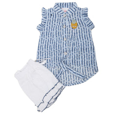 Newborn Girls Half Sleeves Skirt Suit - Blue, Kids, NB Girls Sets And Suits, Chase Value, Chase Value