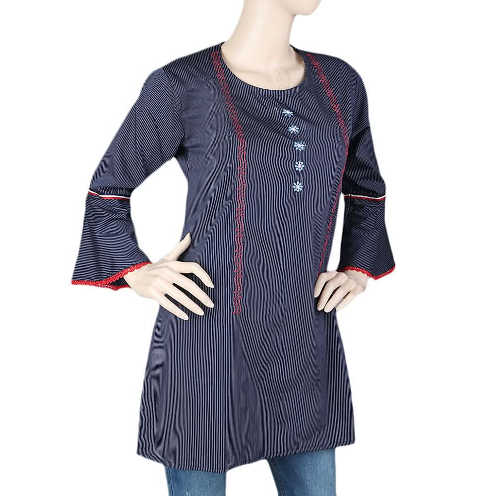 Women's Embroidered Western Top - Dark Blue, Women, T-Shirts And Tops, Chase Value, Chase Value