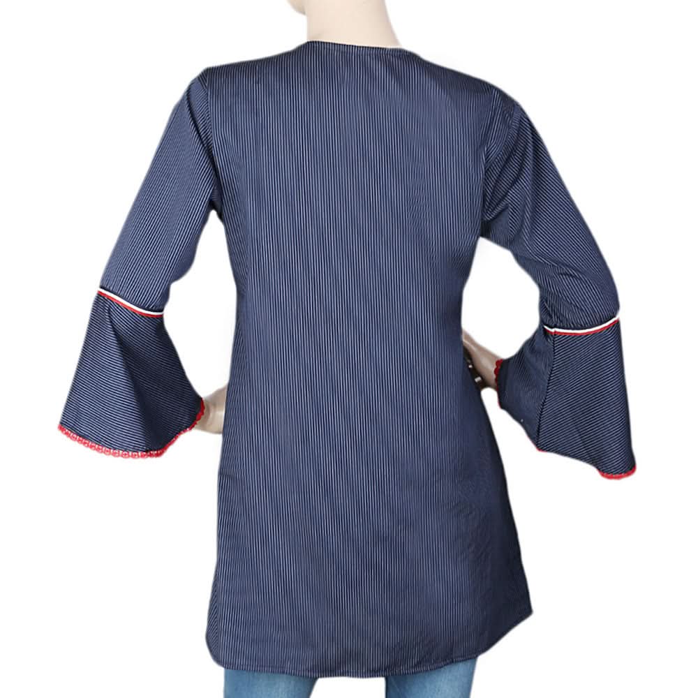 Women's Embroidered Western Top - Dark Blue, Women, T-Shirts And Tops, Chase Value, Chase Value