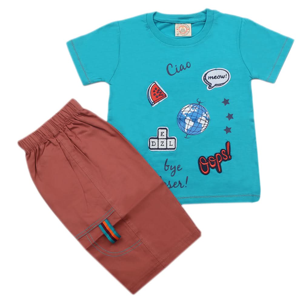 Boys Short Suit - Sea Green, Kids, Boys Sets And Suits, Chase Value, Chase Value