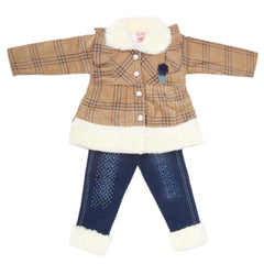 Girls Full Sleeves Pant Suit - Brown, Kids, Girls Sets And Suits, Chase Value, Chase Value