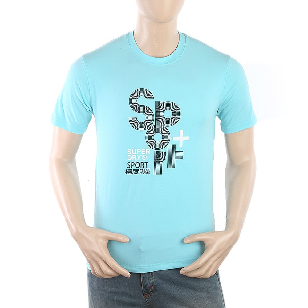 Men's Half Sleeves Printed T-Shirt - Blue, Men, T-Shirts And Polos, Chase Value, Chase Value