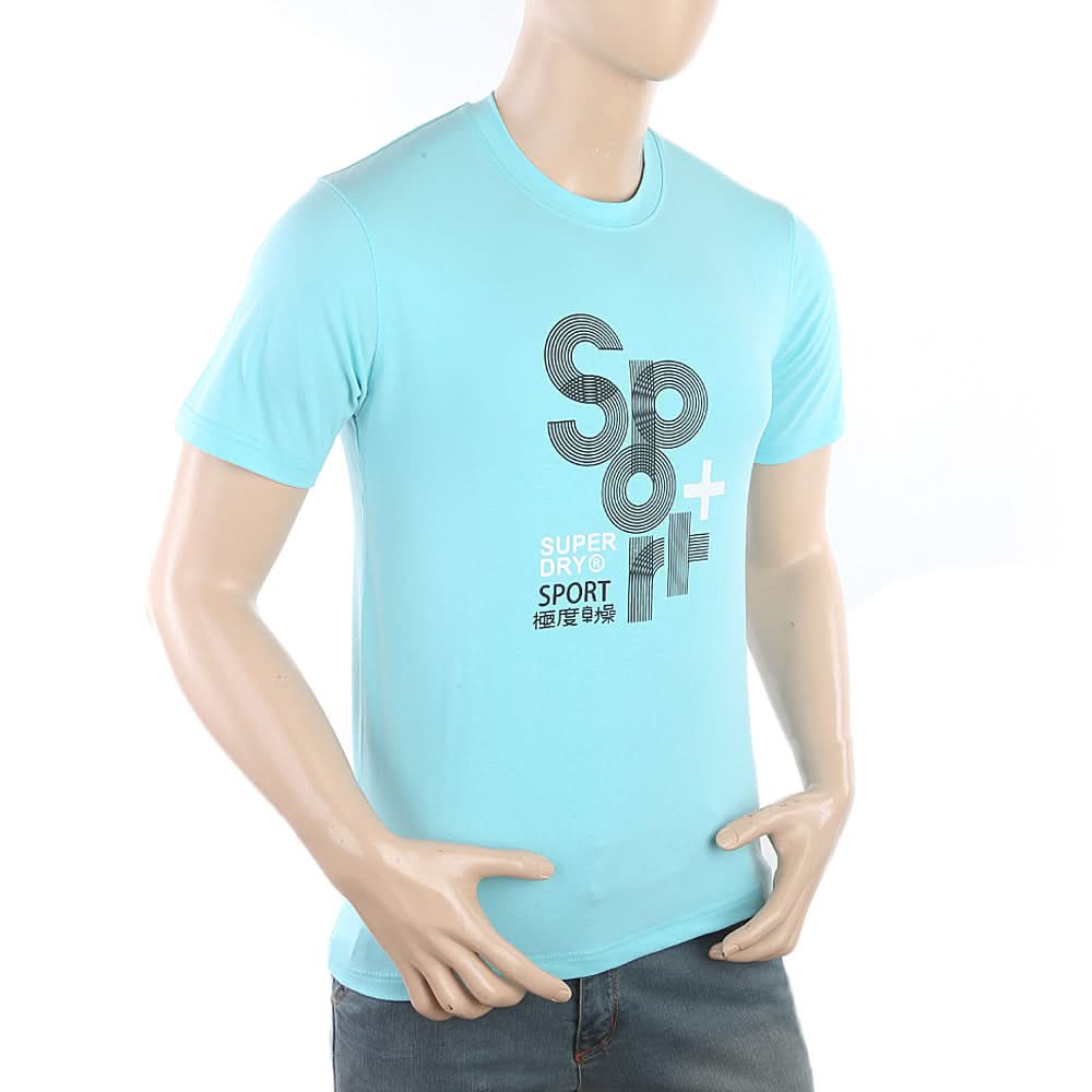 Men's Half Sleeves Printed T-Shirt - Blue, Men, T-Shirts And Polos, Chase Value, Chase Value