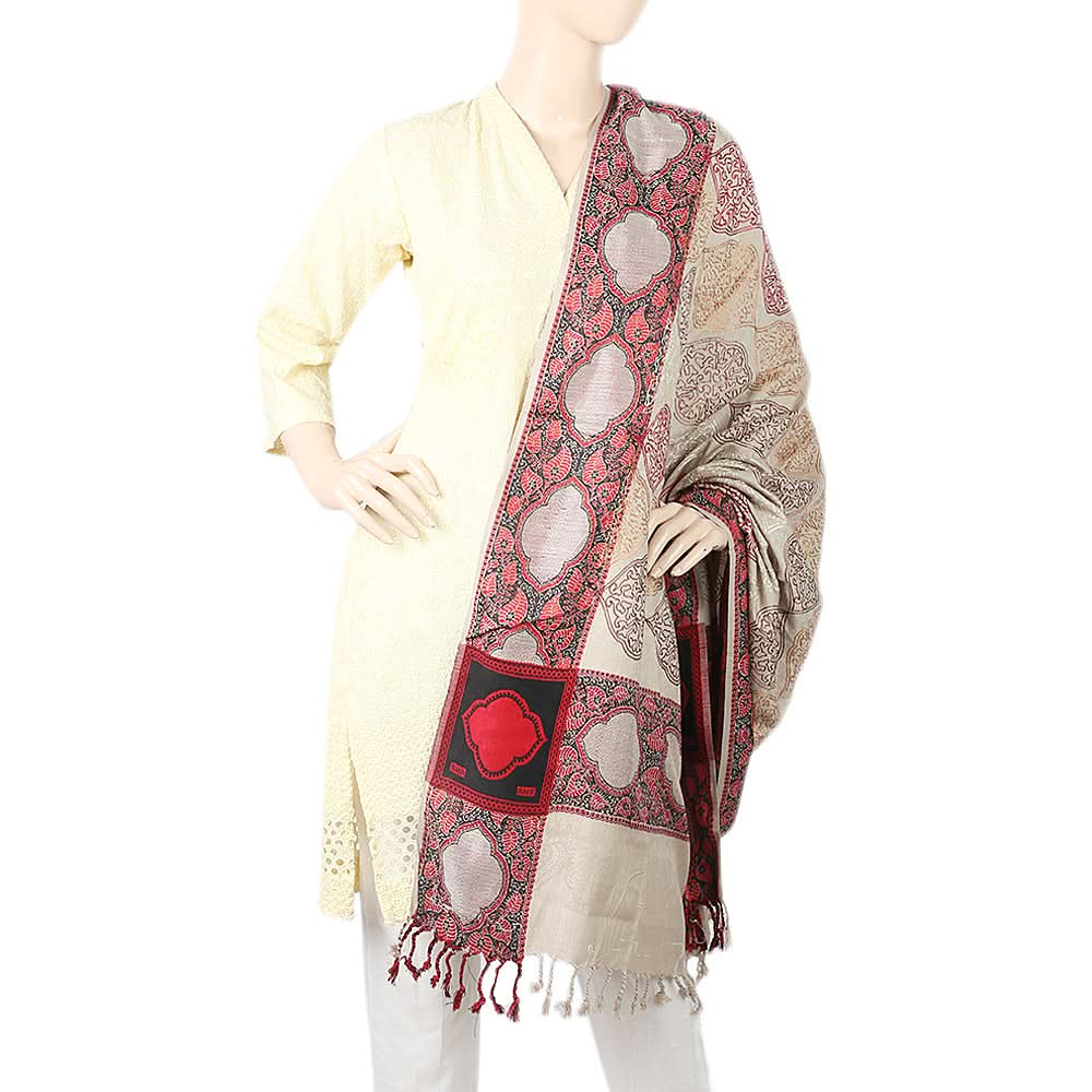 Women's Silki Jaal Shawl - Red, Women, Shawls And Scarves, Chase Value, Chase Value