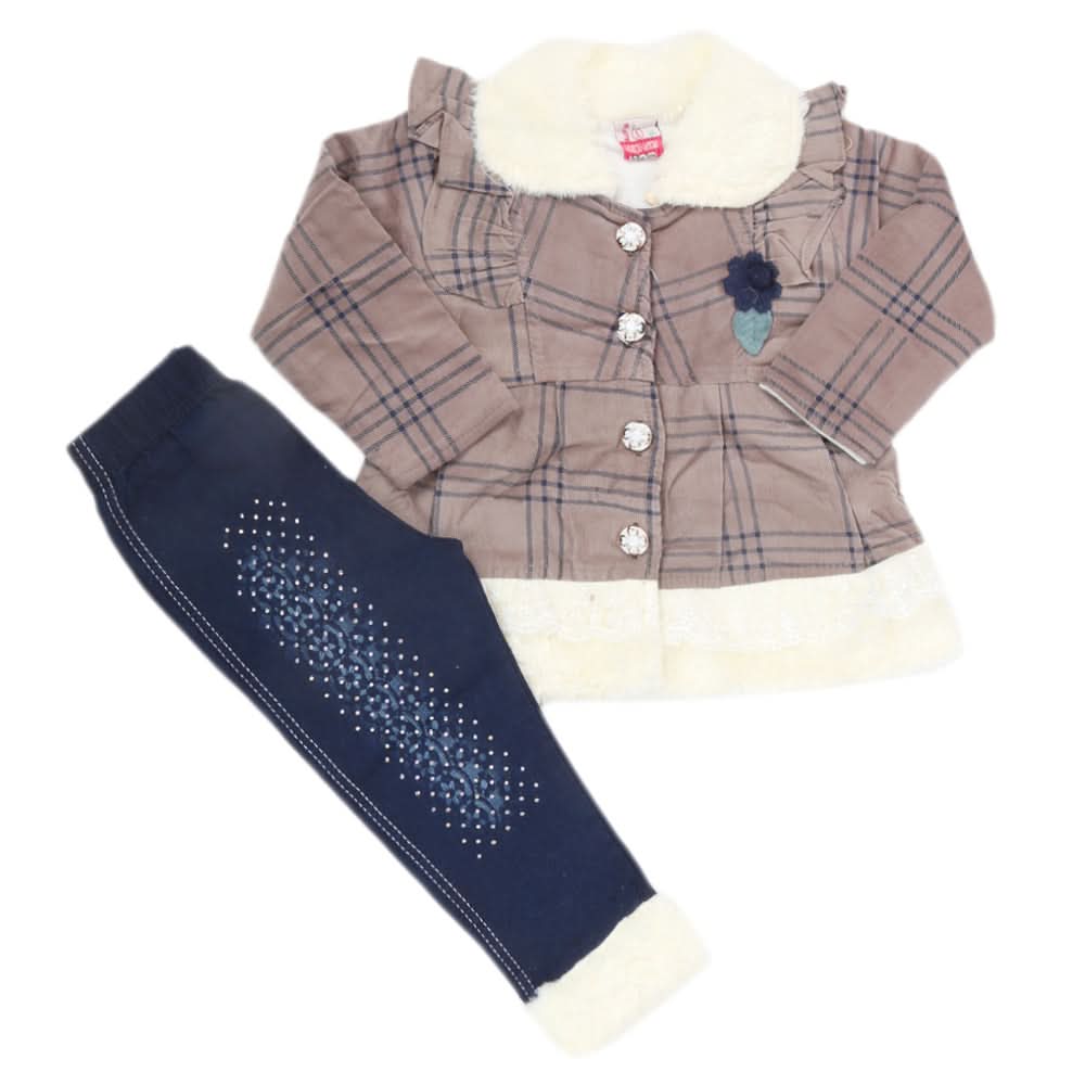 Girls Full Sleeves Pant Suit - Dark Grey, Kids, Girls Sets And Suits, Chase Value, Chase Value