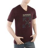 Men's Half Sleeves Printed T-Shirt -Maroon, Men, T-Shirts And Polos, Chase Value, Chase Value