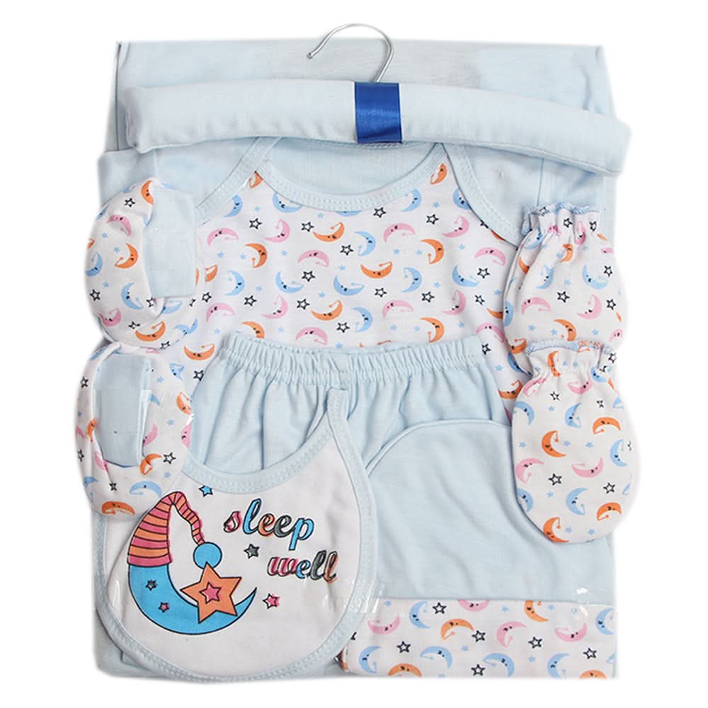 Newborn Gift Set 8 Pcs - Light Blue, Baby Care, Chase Value, Chase Value