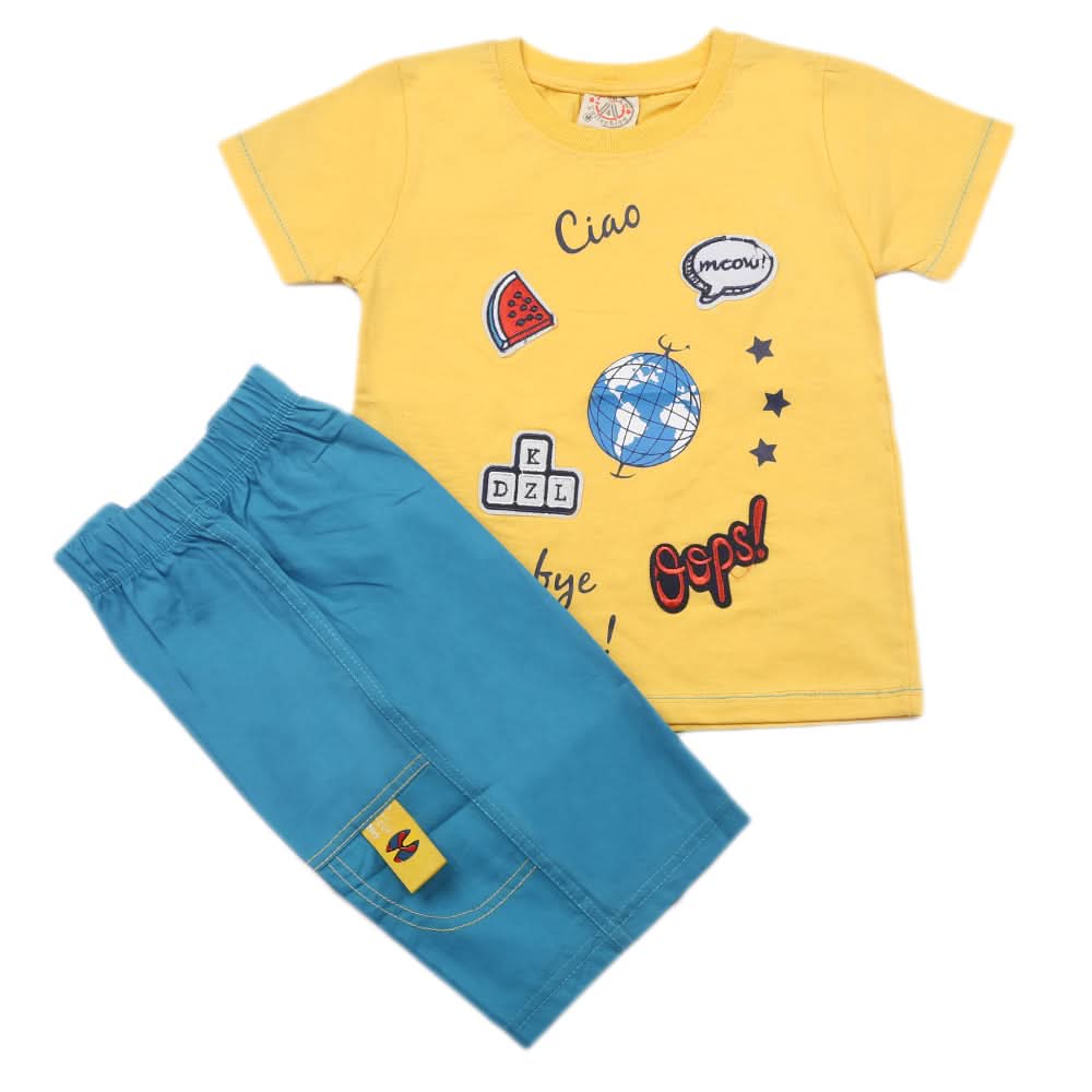 Boys Short Suit - Yellow, Kids, Boys Sets And Suits, Chase Value, Chase Value