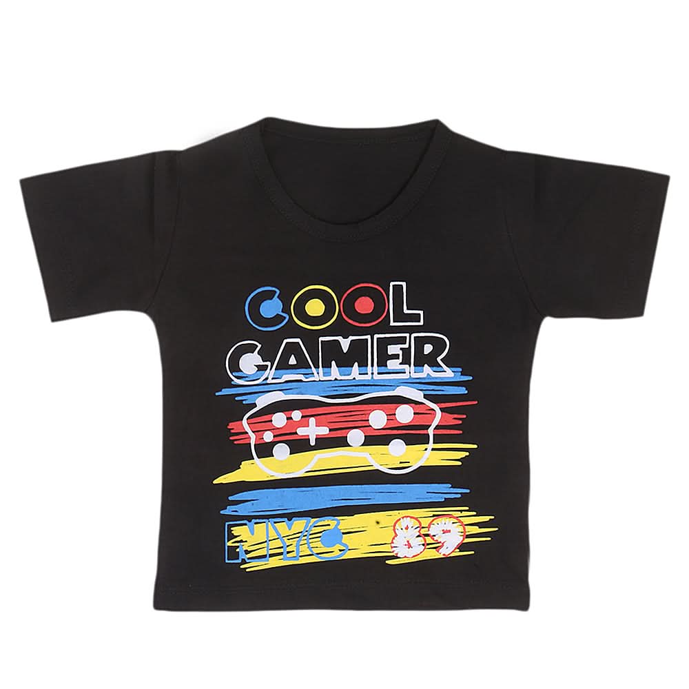Boys Half Sleeves T-Shirt  14-24 - Black, Kids, Boys T-Shirts, Chase Value, Chase Value