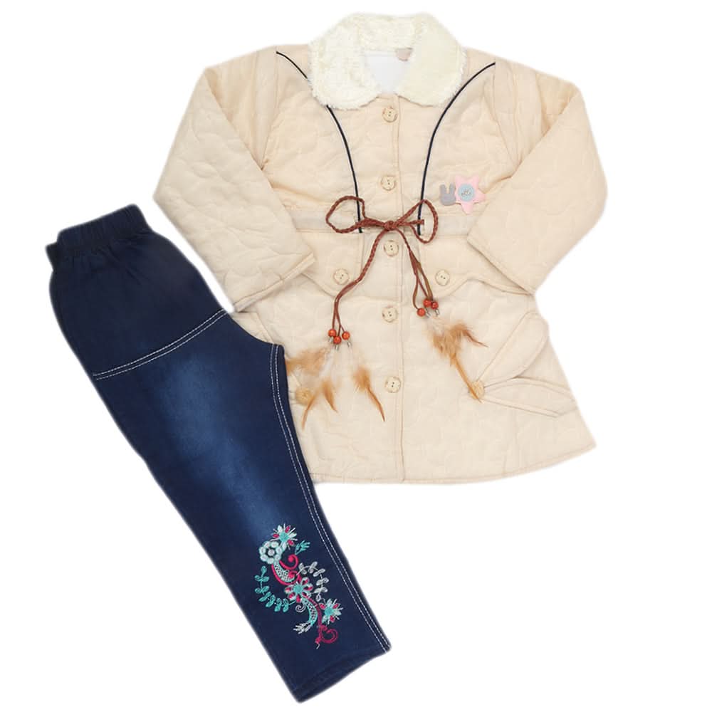 Girls Full Sleeves Pant Suit - Fawn, Kids, Girls Sets And Suits, Chase Value, Chase Value