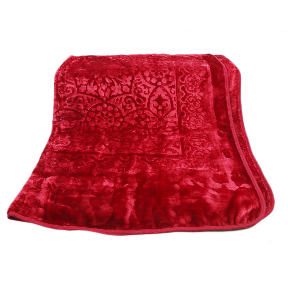 Double Bed Blanket NG Best 2 PLY - Maroon, Home & Lifestyle, Blanket, Chase Value, Chase Value