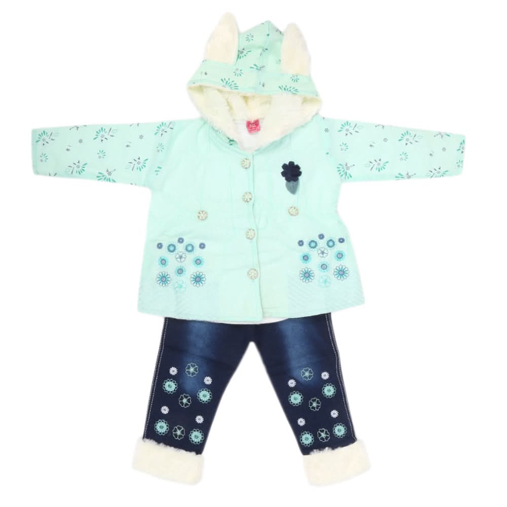 Girls Full Sleeves Pant Suit - Cyan, Kids, Girls Sets And Suits, Chase Value, Chase Value
