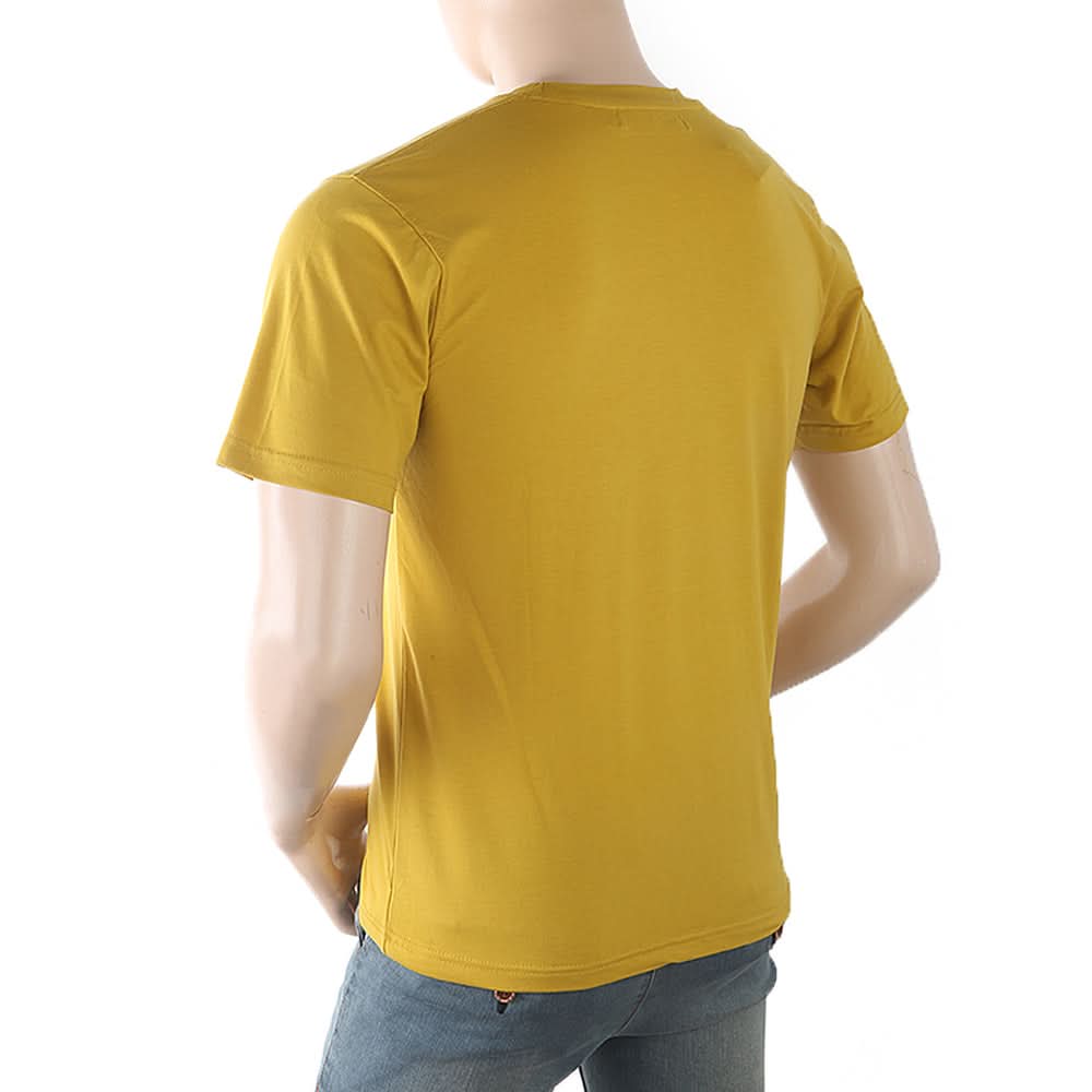 Men's Half Sleeves Printed T-Shirt - Mustard, Men, T-Shirts And Polos, Chase Value, Chase Value