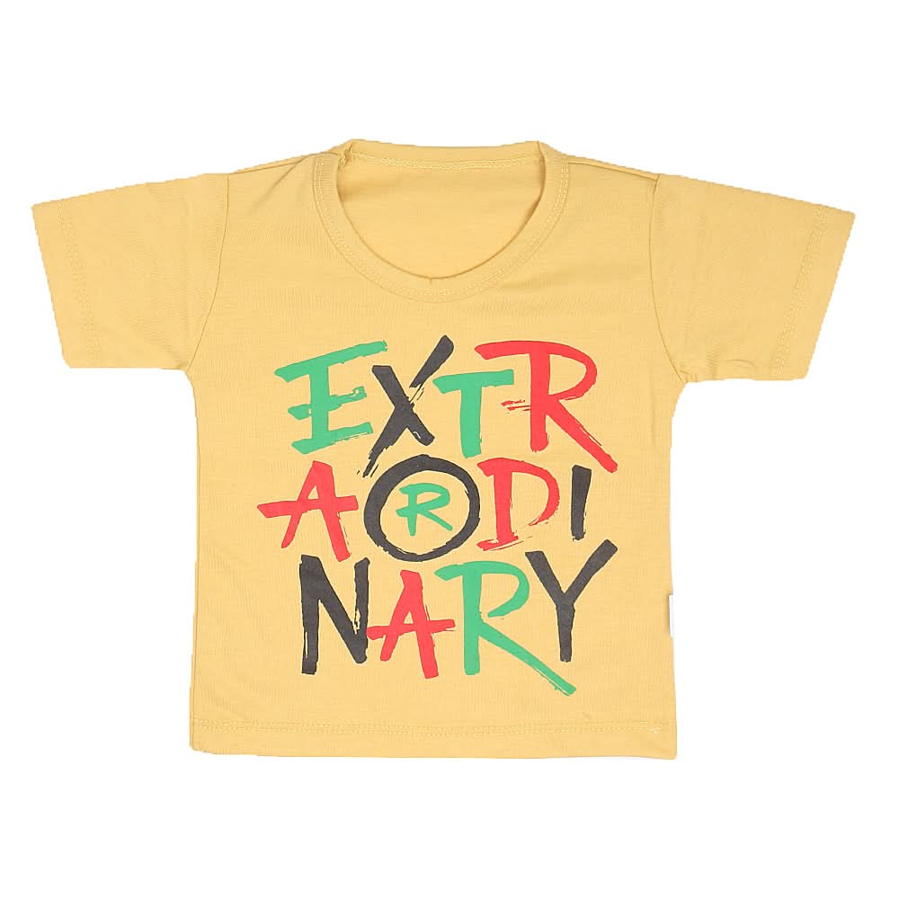 Boys Half Sleeves T-Shirt  14-24 - Mustard, Kids, Boys T-Shirts, Chase Value, Chase Value