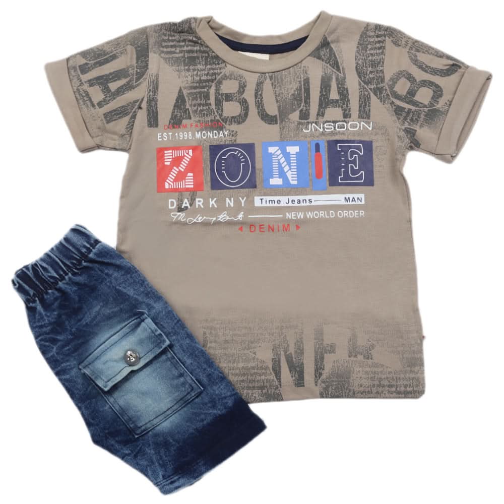 Boys Short Suit - Grey, Kids, Boys Sets And Suits, Chase Value, Chase Value
